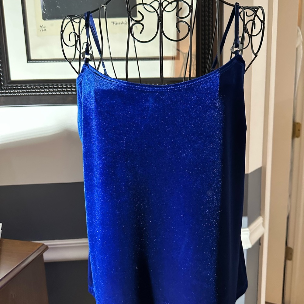 Tahari Royal Blue Sparkle Tank Top